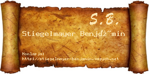 Stiegelmayer Benjámin névjegykártya