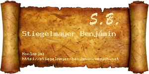 Stiegelmayer Benjámin névjegykártya